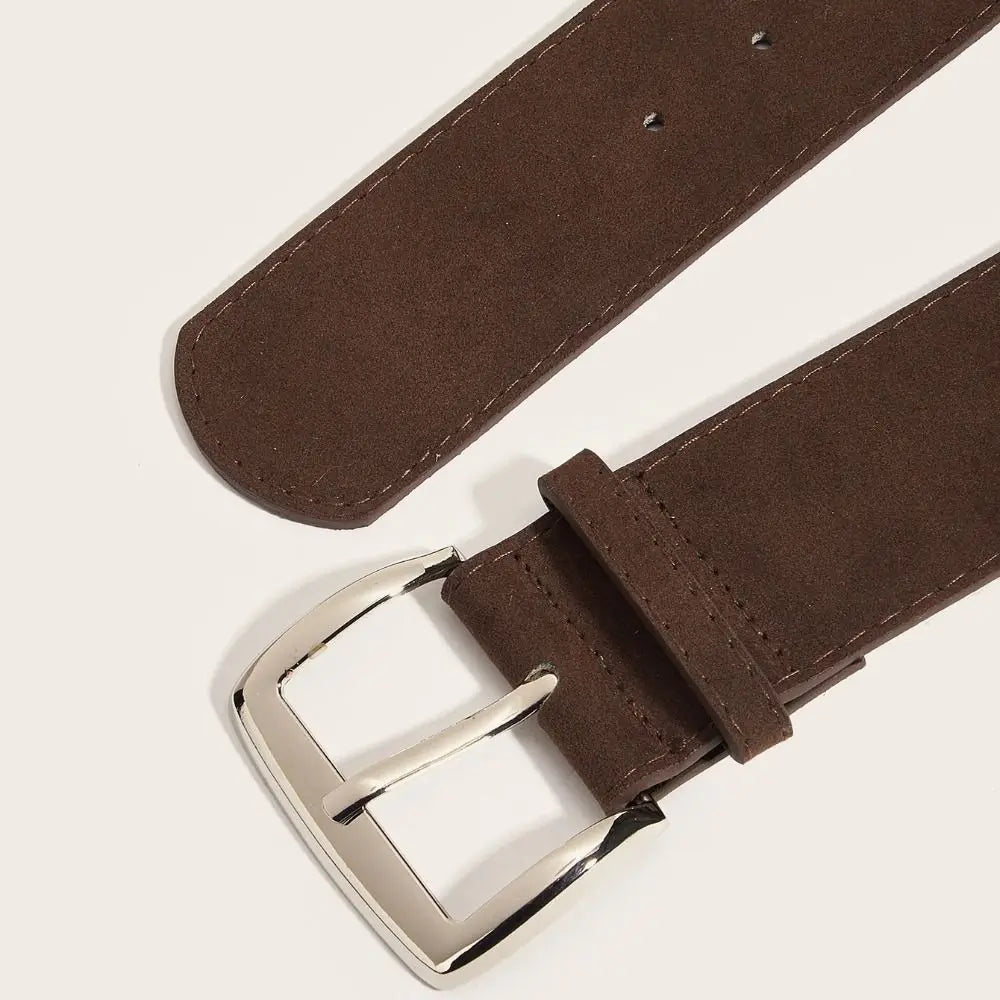 Maillard Styles Suede Leather Wide Belt Trendy Casual Pin Buckle Waistband Versatile Luxury Design Trouser Dress Belts Gifts