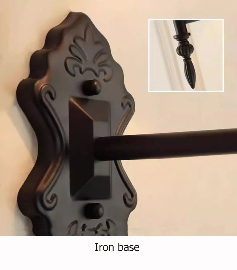 American Black Iron Wall Lamp Retro Living Room Bedroom Bedside Hotel European Countryside Study E14 Fabric Wall Light Sconce