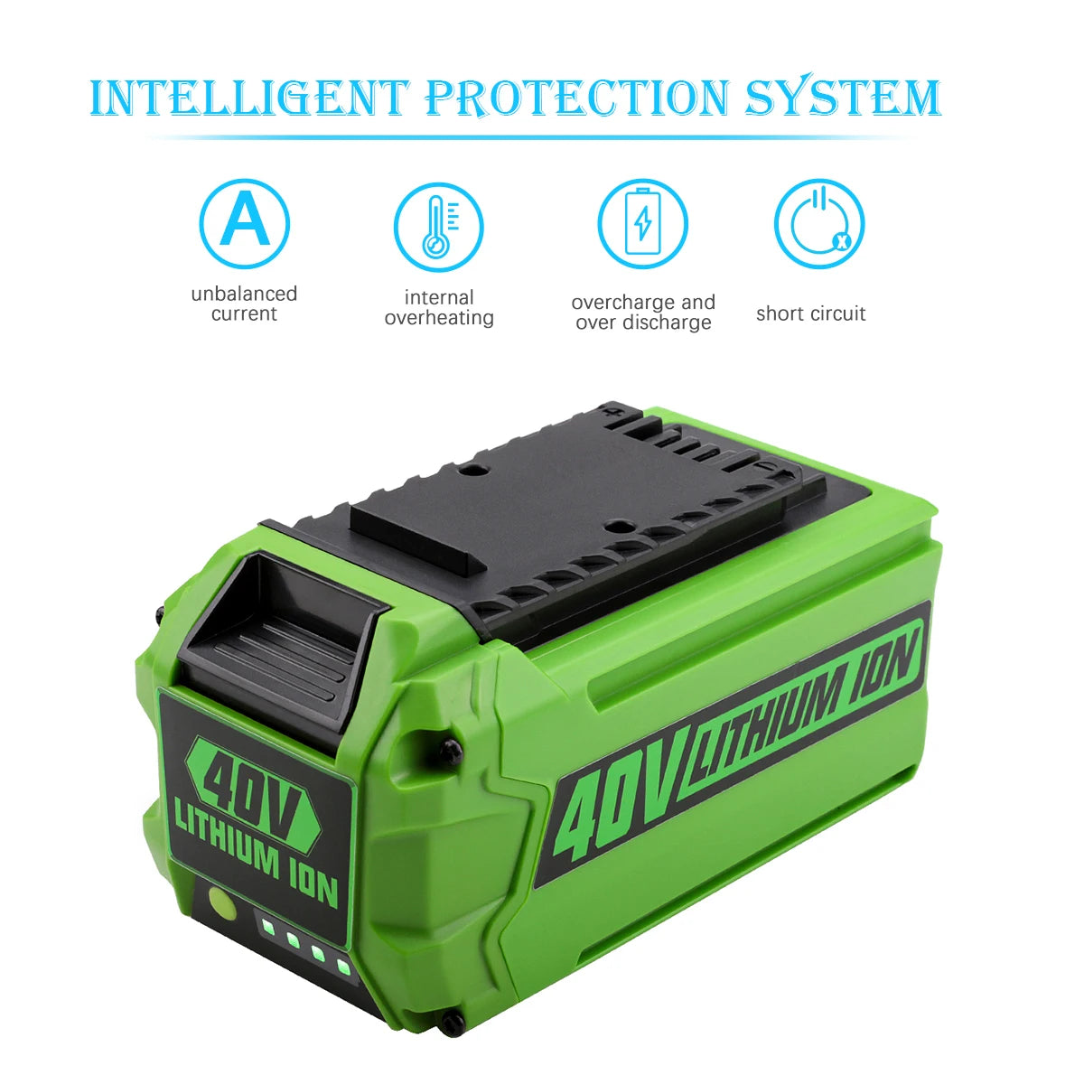 40V  6Ah rechargeable for G-MAX Li-ion Battery for Greenworks Manufacturer Replacement Battery for Lawn Mower Power Tools