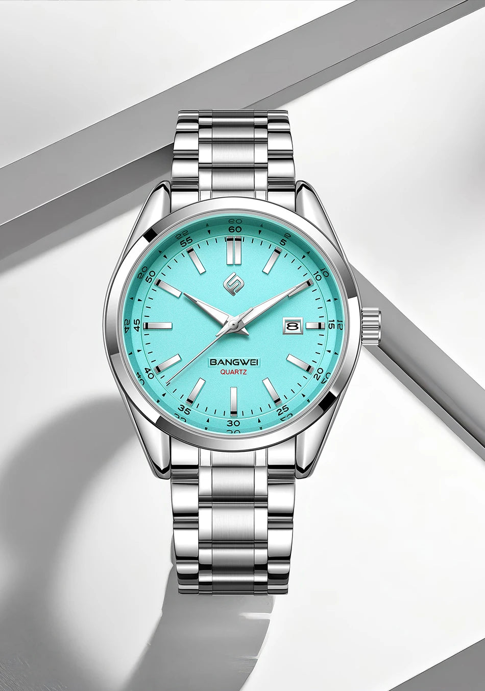 BANGWEI 2025 Business Men's Watch Waterproof Stainless Steel Quartz Watch Luminous Fashion Calendar Watches for Men Reloj Hommes