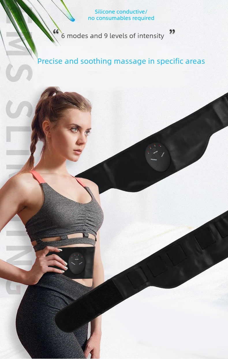 EMS Abdominal Slimming Massage Belt Fitness Waist Trainer for Belly Back Leg Arm Fat Shaping & Muscle Relief