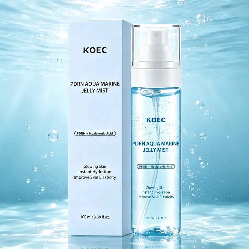 PDRN Aqua Marine Jelly Mist Face Spray Hyaluronic Acid Instant Hydration Skin Elasticity Glowing Skin Refreshing Facial Mist