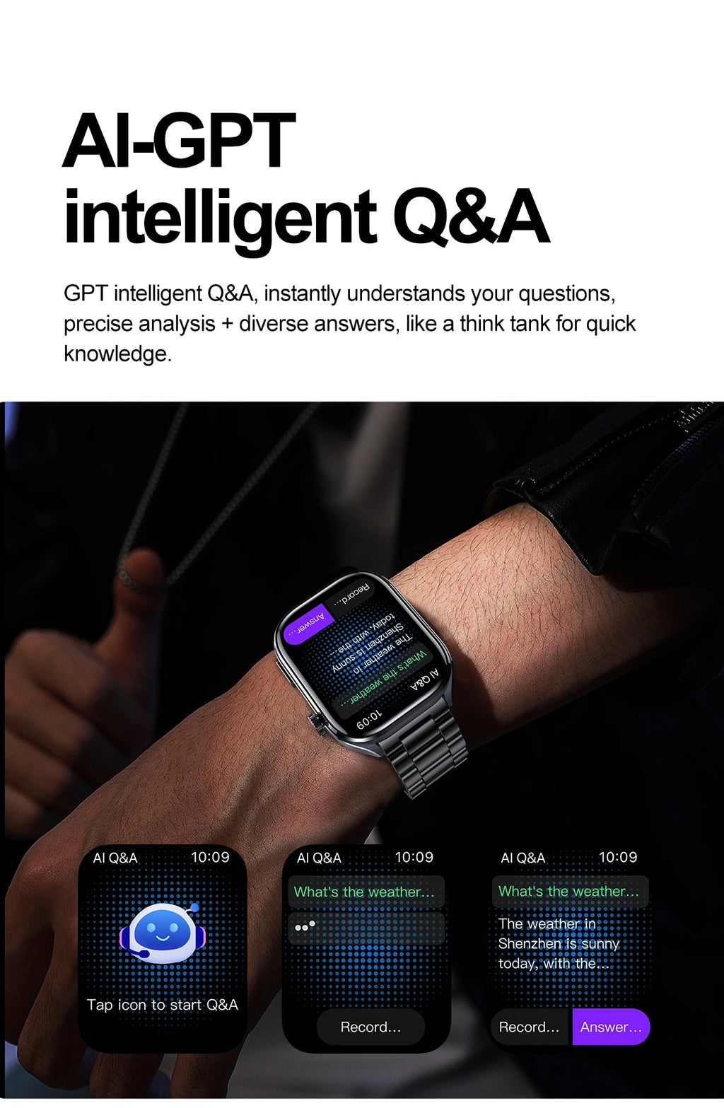 2026 New AI-Diagnosis Care Smartwatch Accurate ECG Uric Acid Lipids Blood Pressure Body Fat IP68 Waterproof Fitness Smartwatch