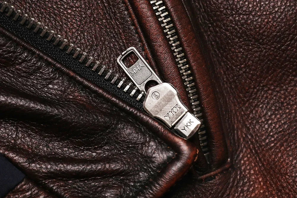 2025 Vintage Brown Genuine Leather Jacket Real Natural Cowhide Men Motorcycle Biker Coat Mens Slim Calf Skin Coat