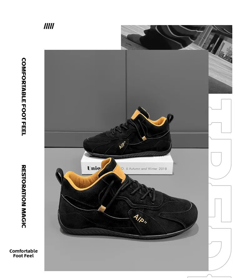 Casual Sport Shoes for Men Retro Leather Surface Soft Bottom Versatile Leisure Board Shoes Autumn Trend Brand Agan Men's Foot...