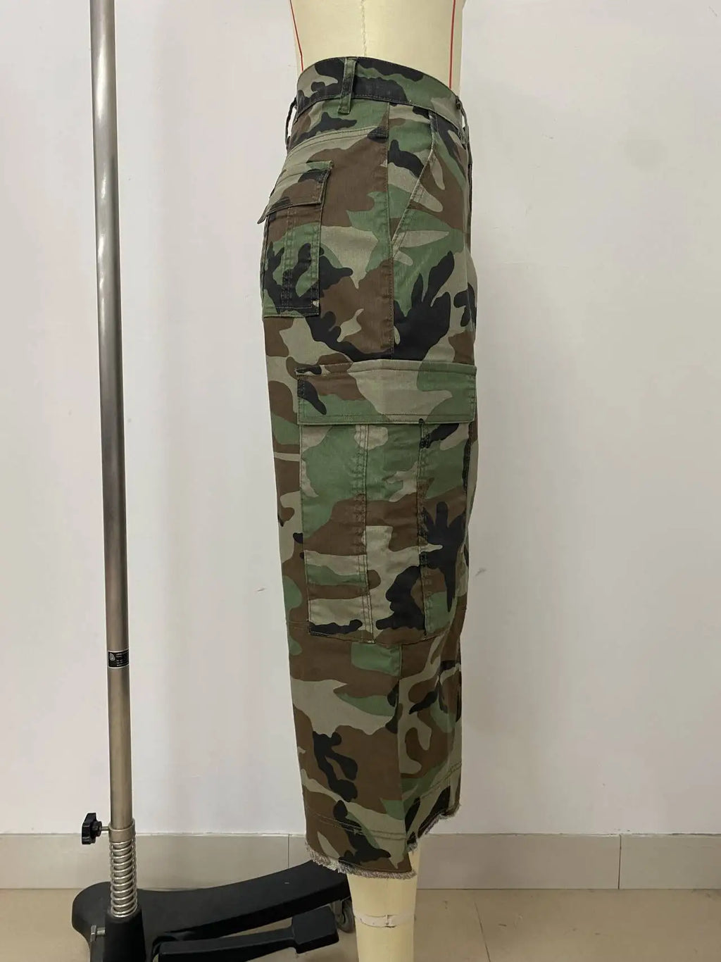 Women Mid Length Pant Vintage Camouflage Cargo Pants High Waist Trousers Capris Y2k Streetwear Elegant Work Casual Loose 2026