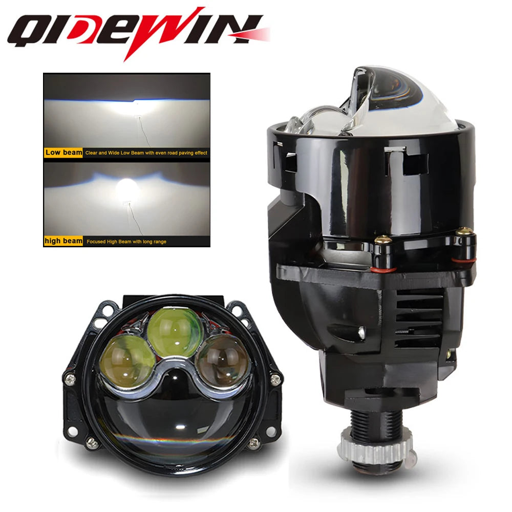 2PCS Laser 3.0 Inch Bi LED Hyperboloid Projector Lens H7 H4 9005 9006 Headlight Lenticular Optics For Hella 3R Car Accessories
