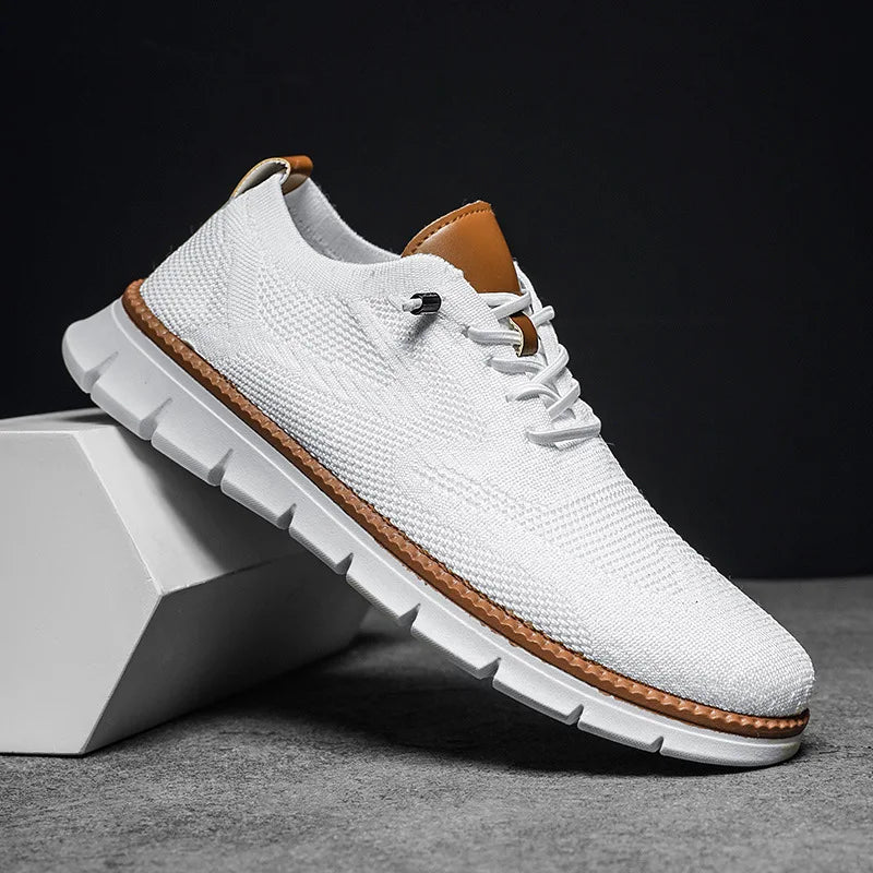 Men's Sneakers Casual Breathable Flat Shoes Outdoor Light Comfortable Anti-Slip Sports Walking Shoes