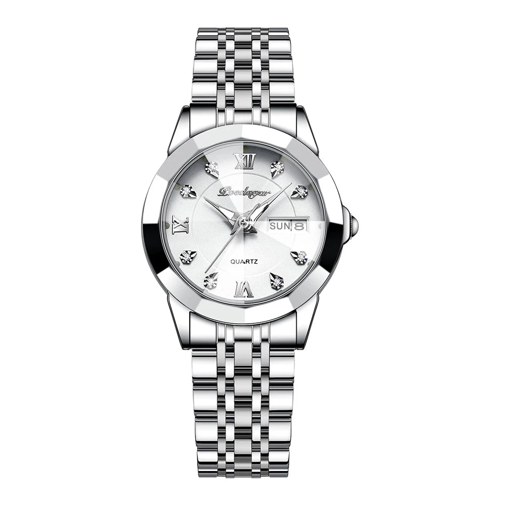 POEDAGAR Luxury Elegant Ladies Watch High Quality Casual Stainless Steel Luminous Waterproof Quartz Women's Watches Dress Clock