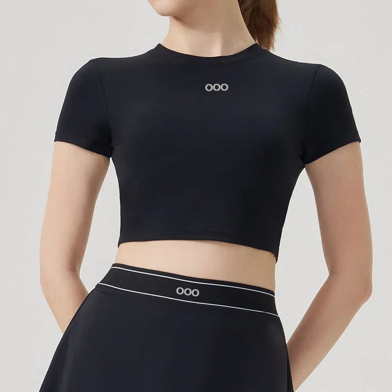 2026 Women's Casual Fashion Sports Short Sleeve and Running Comfortable Fitness Yoga Tennis Skirt