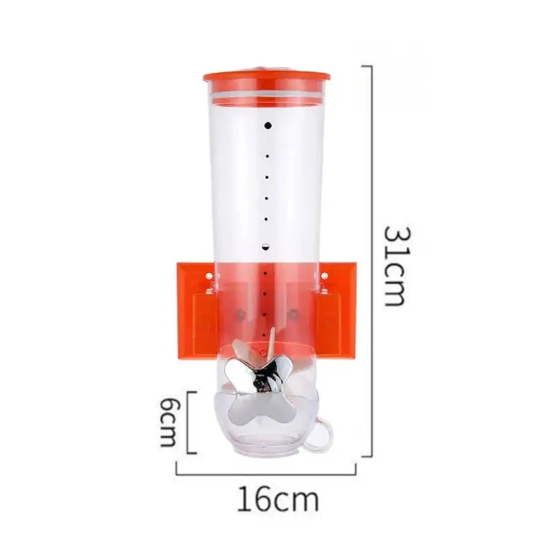 Kitchen Storage Food Organizer Wall Mounted Dry Food Cereal Dispenser Snack Grain Plastic Storage Container Box Rack for Home