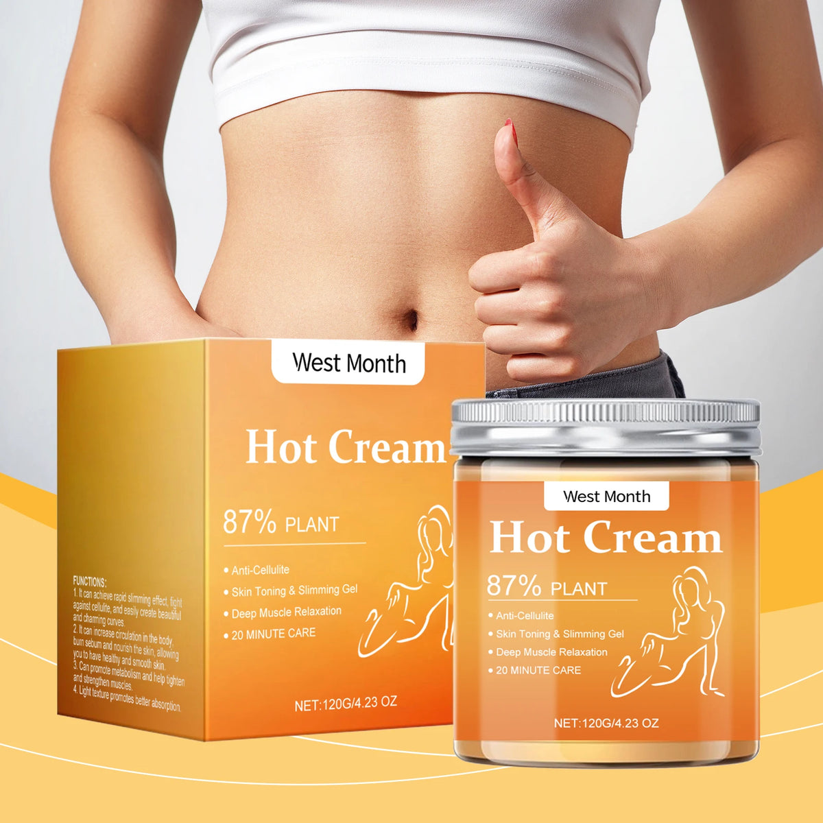 Body Shaping Cream Firming Moisturizing Massage Lotion Smooth Skin Care for Belly Arm Leg Women Men