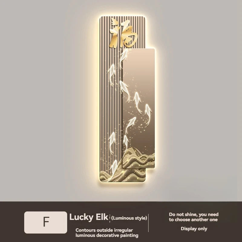 Light Luxury Entrance, Led Lights Decorative Paintings Home Decor Attracting Wealth Reindeer Living Room Corridor Mural Lights