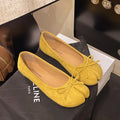 Fashion Suede Split Toe Women Bow Tabi Ballet Flats Spring Autumn Comfortable Walking Lazy Loafers Casual Girls Dance Shoes