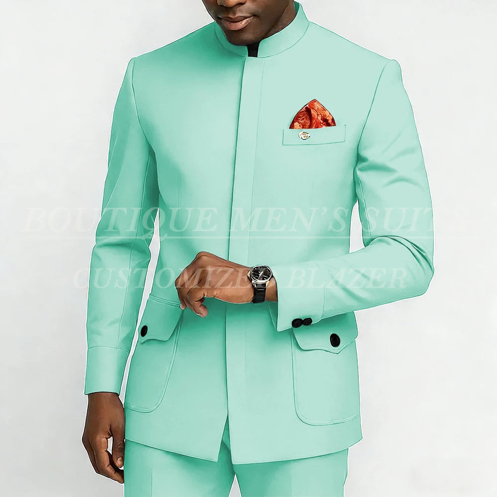 Bespoke Men's Suits Fashion Daily Male Clothing High Quality 2 Piece Jacket Pants Full Sets Luxury Daily Smart Casual Outfits