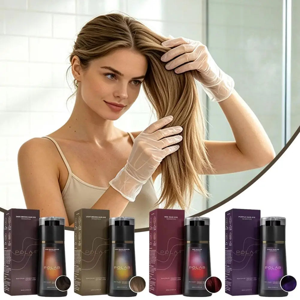 Hair Dye Shampoo Semi Permanent Hair Color Shampoo For Gray Hair Cover Women Men Black Brown Purple  Home Hair Dye Kit
