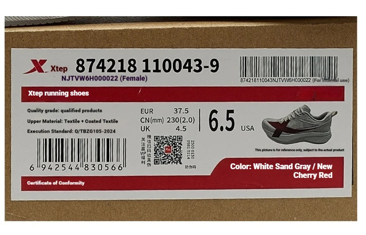 XTEP 2000km PRO Women Sneakers Cushioned Stability Comfort Lightweight Female Jogging Marathon Traning 874218110043