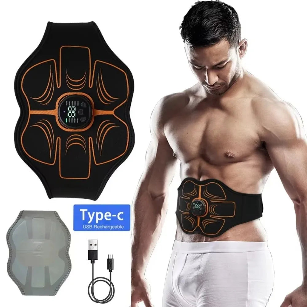 Electric Abdominal Belt Waist Trainer Wireless Abs Trainer USB Recharge Portable EMS Muscle Stimulator Body Slimming