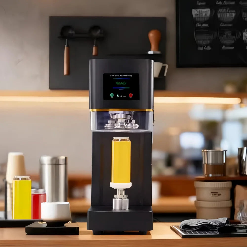 Automatic Juice Cup Drinks Sealing Machine Can Sealing Machine Jar Sealing Machine Non Rotary Plastic Tin Jar Beer Cans Seamer