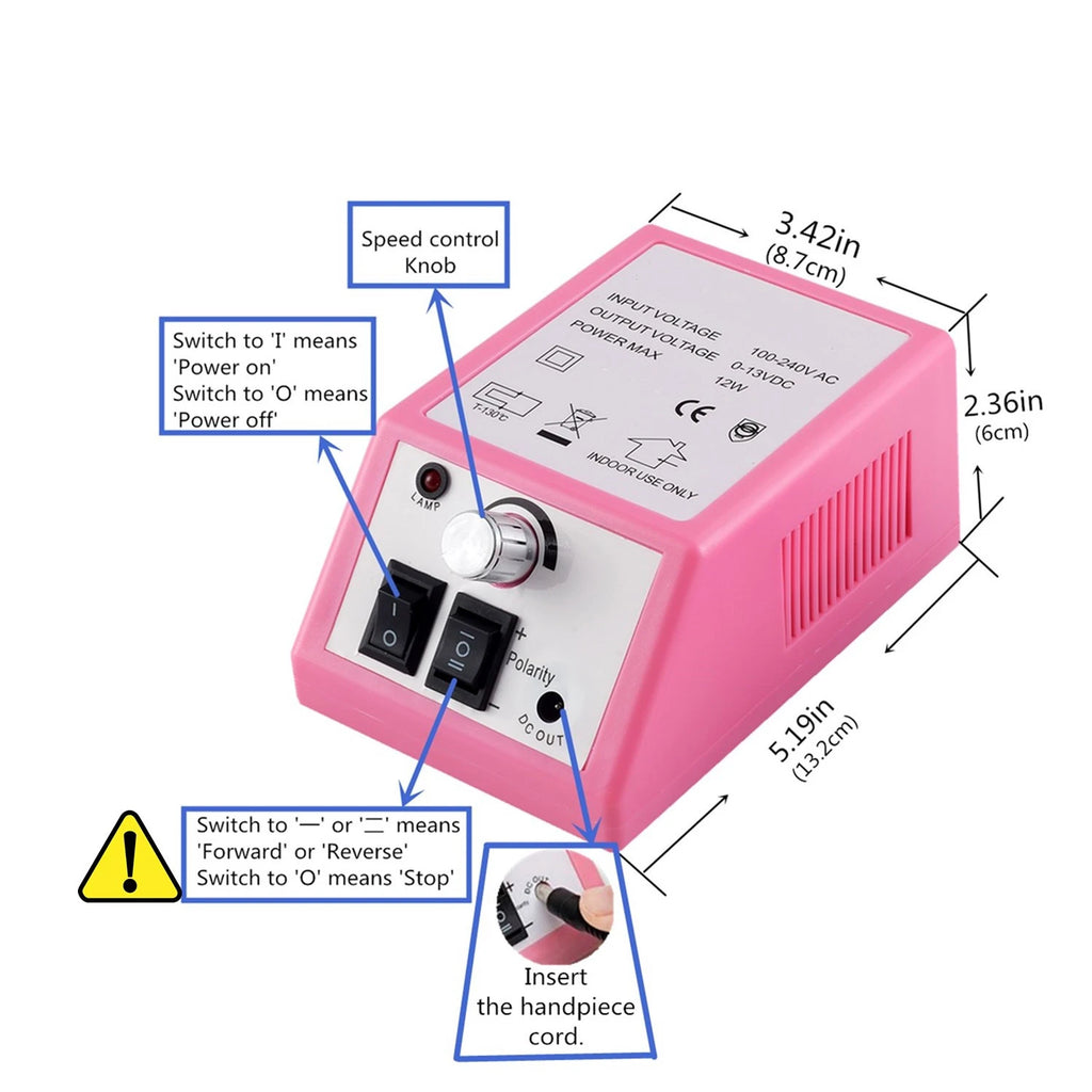 Nail Drill Machine Set Professional Nail Files Kit Drill Bits Gel Polish Remover Tools Cutters Menicure Pedicure Acrylic Nails