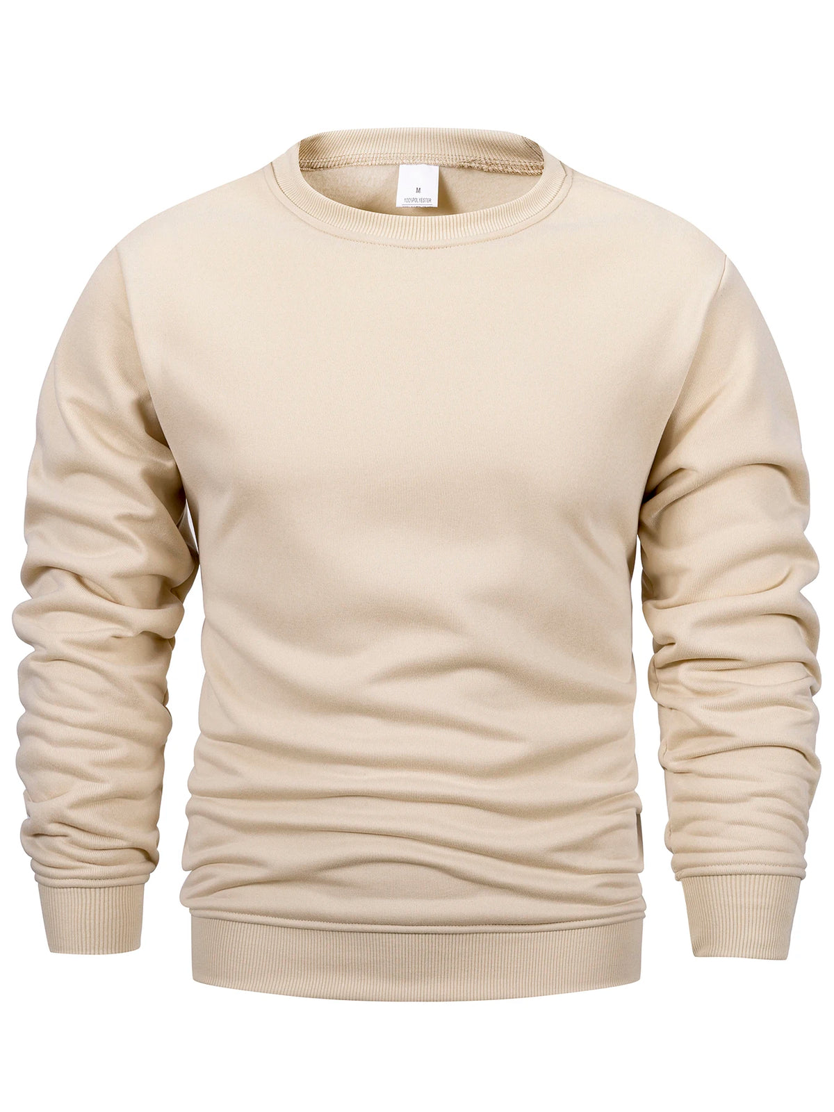 Men's Crew Neck Sweatshirts Solid Color Sweatwear Spring Outdoor Casual Daily Long Sleeve Pullover Hoodie Man Sportswear