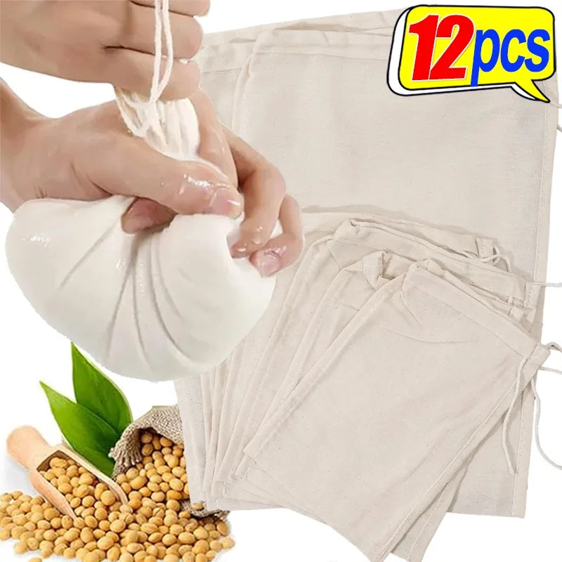 Drawstring Filter Net Mesh Bag Reusable Strainers Cheese Filter For Fruit Juice Food Straining Home Kitchen Gadgets Wholesale