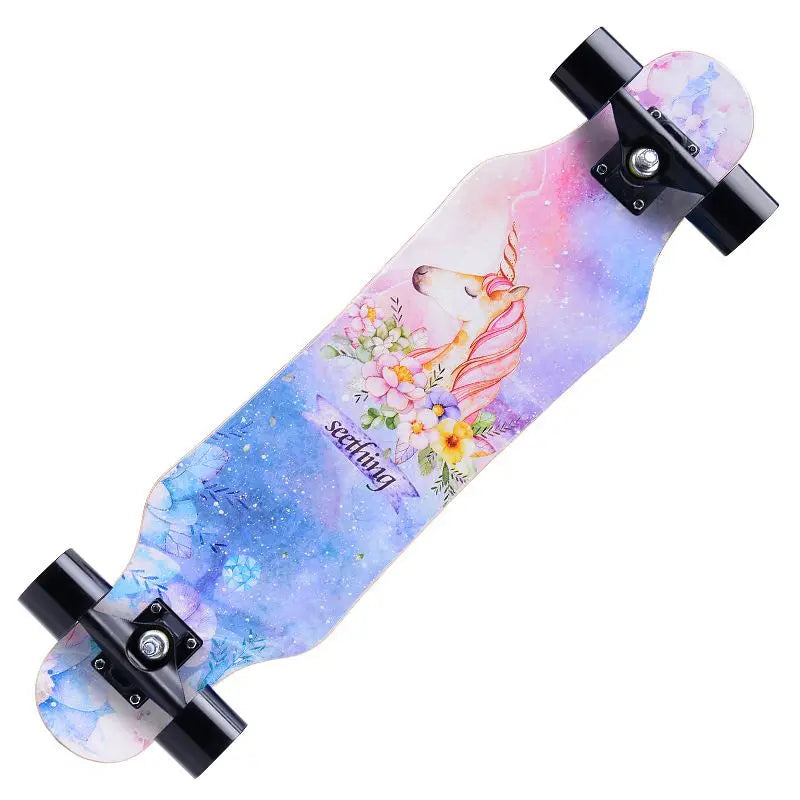 80CM Four Wheels Longboard Dancing Board Adult Street Riding Professional Beginner Freestyle Skateboard