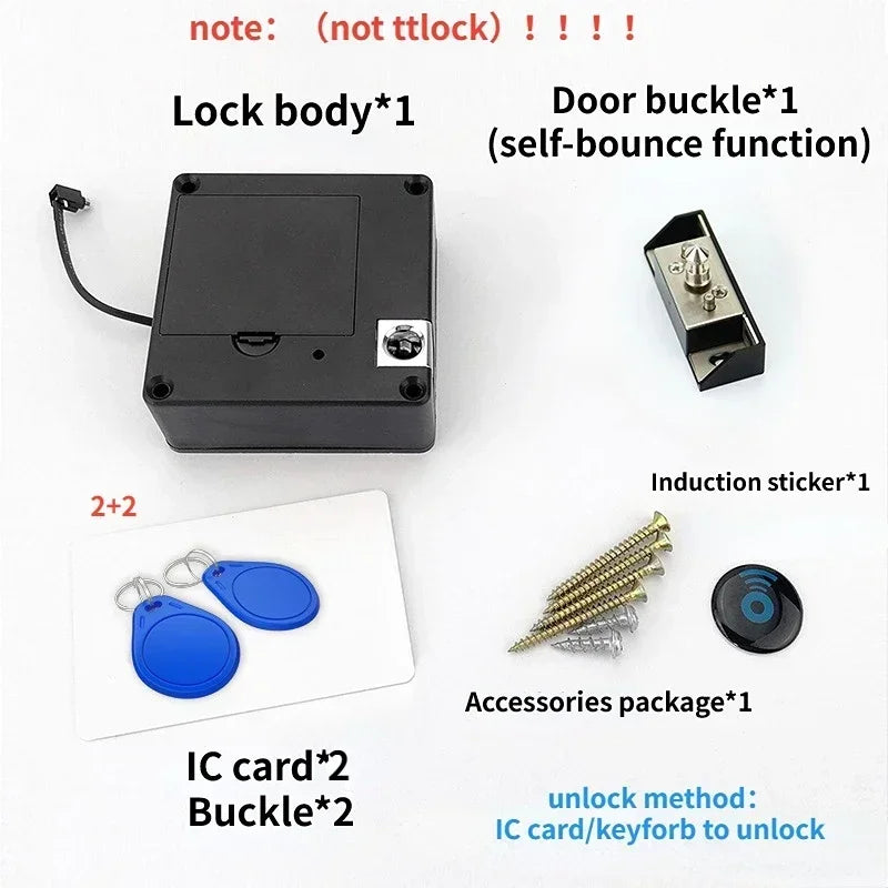 Smart Cabinet Door Lock Keyless Invisible Electronic Lock IC Card TTlock App Unlock Cabinet Locker Furniture Drawer Smart Locks