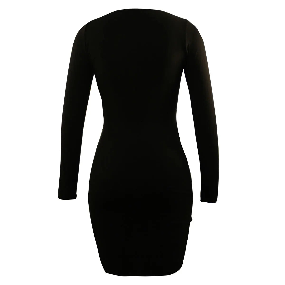 Women's Elegant Autumn/Winter Long sleeved V-neck Sexy Nightclub Tight Waist Wrapped Butt Mid length Dress 2024 New Style