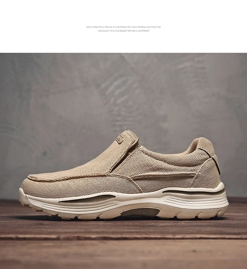 Men's Casual Shoes Canvas Breathable Loafers Men 2025 New Male Comfortable Outdoor Walking Shoes Classic Loafers Men Sneakers