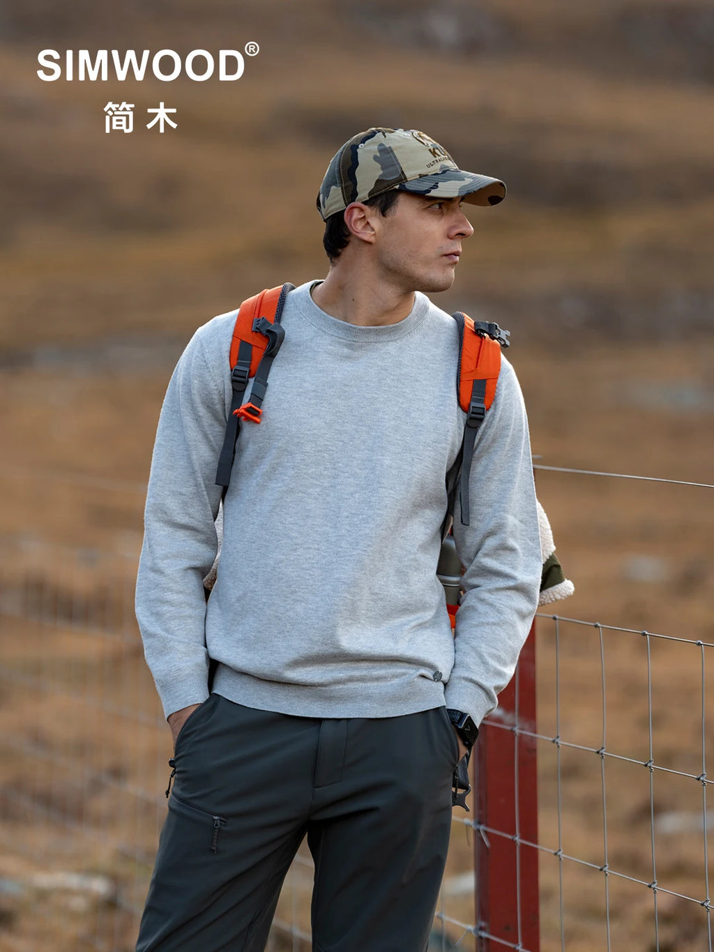 SIMWOOD 2026 Autumn New Regular Fit 12 Gauge Fine Sweater Men Antistaic Basic Knit Pullovers