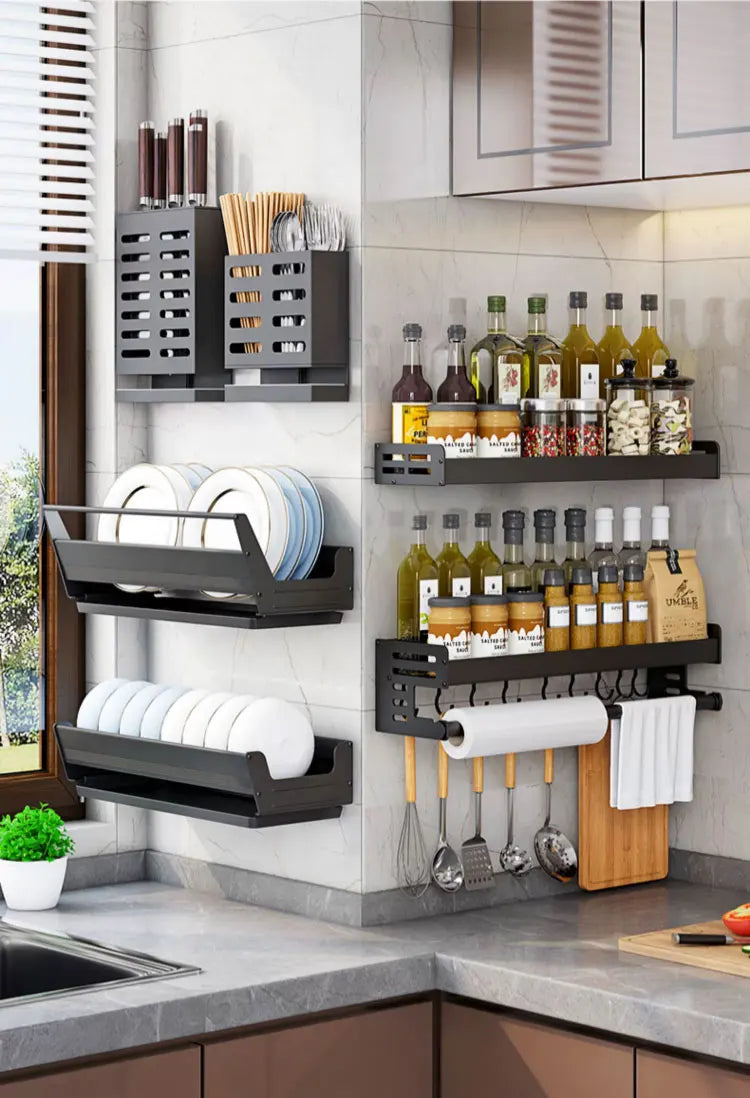 Wall Mounted Kitchen Dish Drainer Dish Drying Rack  Storage & Organization Kitchen Gadgets Shelf Useful Things For Kitchen