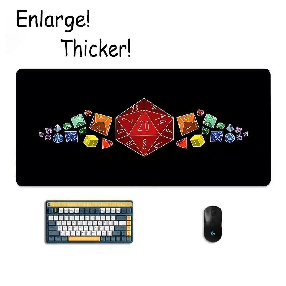 D&D D-Dungeon & Dragons Mouse Pad Tapetes de Mesa Teclado, Borracha Kawai, Tapete de Mesa Antiderrapante, XXL90x40cm