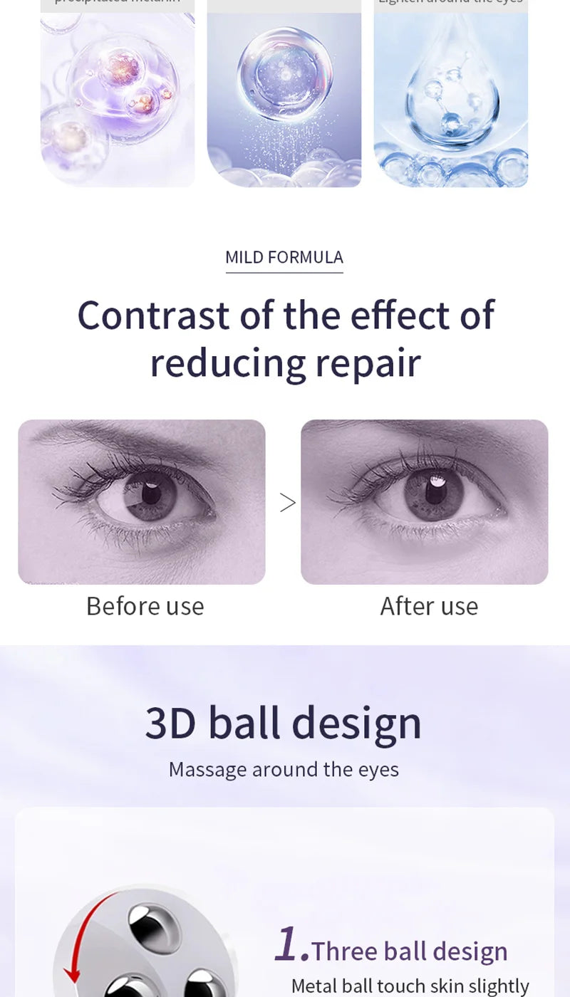 Ocheal Rolling Ball Eye Cream, Rolling Ball Massage Eye Cream, Moisturizing and Nourishing Eye Essence, Reduces Eye Wrinkles and Bags, Suitable for Both Men and Women, a Must-Have for Autumn and Winter.
