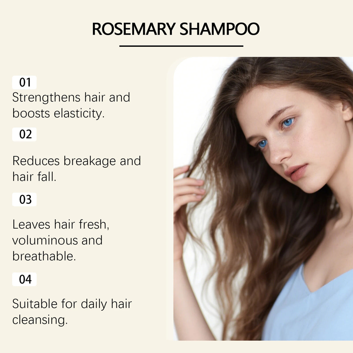 Rosemary Amino Acid Volumizing Shampoo - Gently Cleanses the Scalp, Naturally Voluminous, Smooth, and Shiny