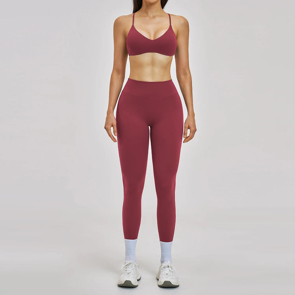Yoga Set 2PCS Women's Clothes Sports Outfits Fitness Tracksuit Gym Shockproof Workout Clothing Female Fitness Suit Athletic Wear