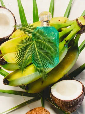 Women Tropical Fruity Eau De Parfum, Sweet Banana Coconut Scent, Long Lasting Vacation Vibe Perfume for Holiday Gift