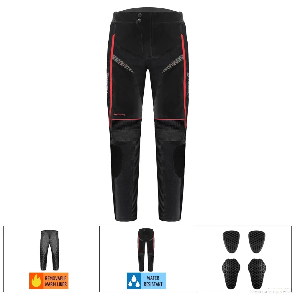 Four Seasons Motorcycle Jacket Moto+Protector Motorcycle Pants Cold-proof Waterproof Moto Suit Touring Clothing Protective Gear