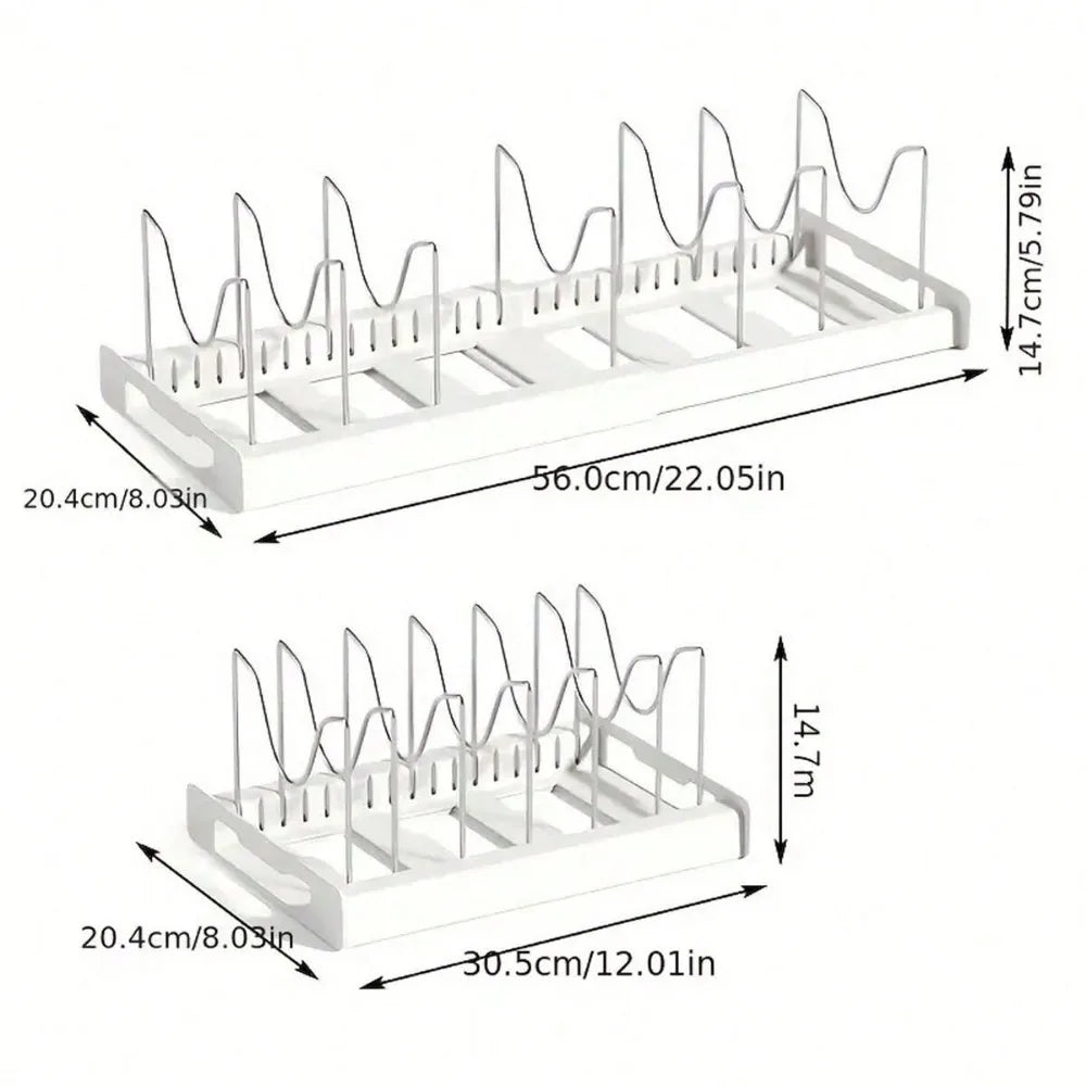 1pc Ultimate Kitchen Organizer Space-Saving Expandable Shelf With Pot Lid Holder Utensil Rack Pull-Out Drawer For Tidy Cooking