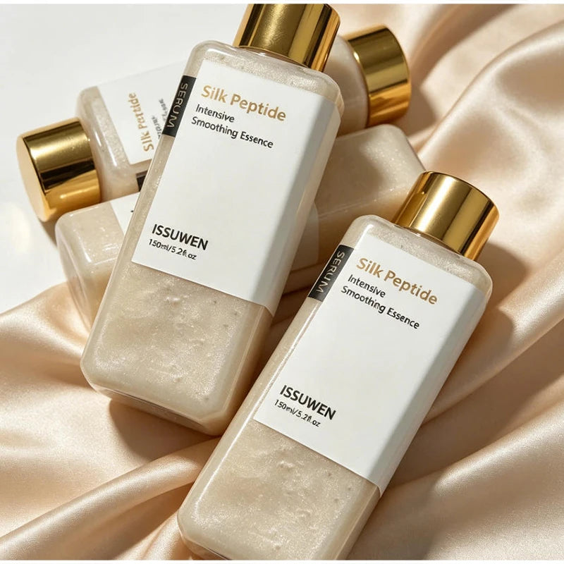Korean Silk Peptide Facial Essence Toner Relieve Skin Sensitivity Dryness Quick Absorb Non-greasy Hydrating Lock Skin Moisture