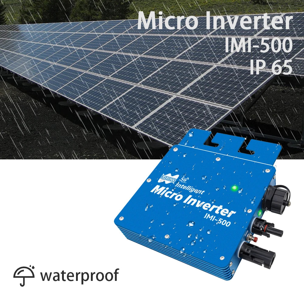 500W Solar Inverter On Grid Tie 22-50VDC Solar Panel Input Pure Sine Wave With WiFi Function IP65 Easy Install For Home Grid