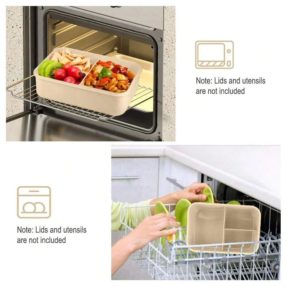 3pcs/1pc Bento Box Adult Lunch Box, Containers For Adults Men Women With 3 Compartments, Lunchable Food Container Back To School