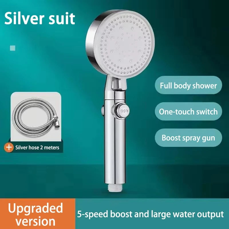 Shower Head 5 Modes Water Saving Adjustable High Pressure Showerhead Handheld Spray Hangable Bathroom Accessories 2026
