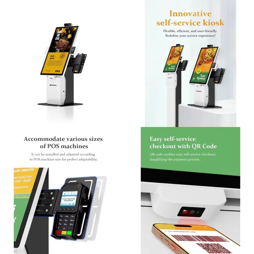 2026 Hot Sale Touch Screen Kiosk Self-Service Ordering System with Printer Support POS Machine for Restaurant Payment Kiosk