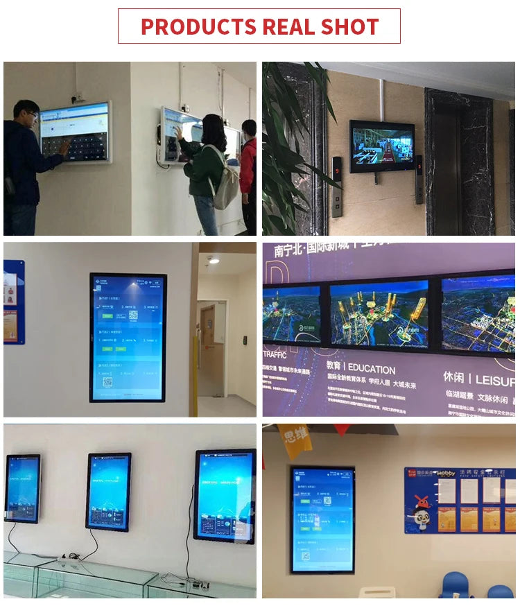 Lcd Touch Screens Monitor 10 21 32 43 50 55 65 75 Inch Wall Mounted Totem Display Panel Digital Android Interactive Touch Kiosk