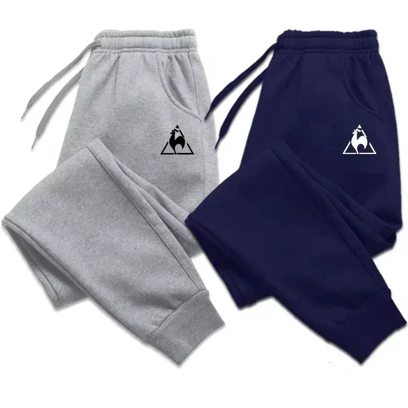 Men's fleece casual pants for spring and autumn, sporty running pants, fashionable Harajuku street style, sizes S-3XL.
