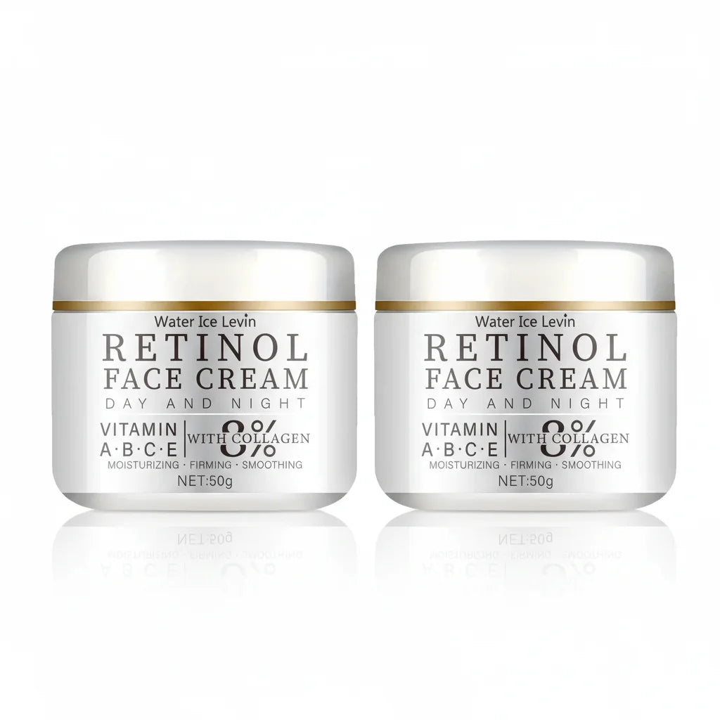 Retinol Face Cream. Vitamins A B C E Collagen. Moisturizing Firming Smoothing Skin Texture. Day Night Formula. 50g.