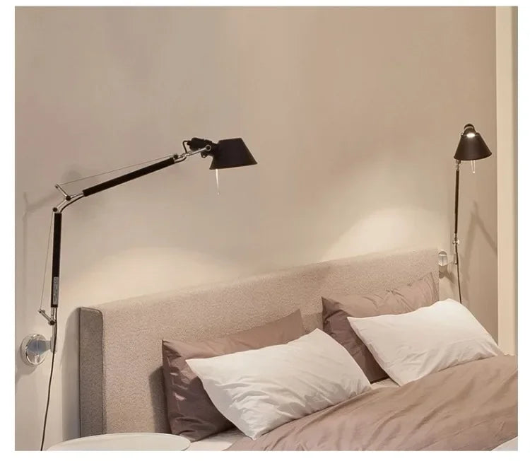 Modern Simple Modern Foldable Wall Lights Long Swing Arm Adjustable Aluminum Sconces Lamps Telescopic Wall Lights For Bedroom