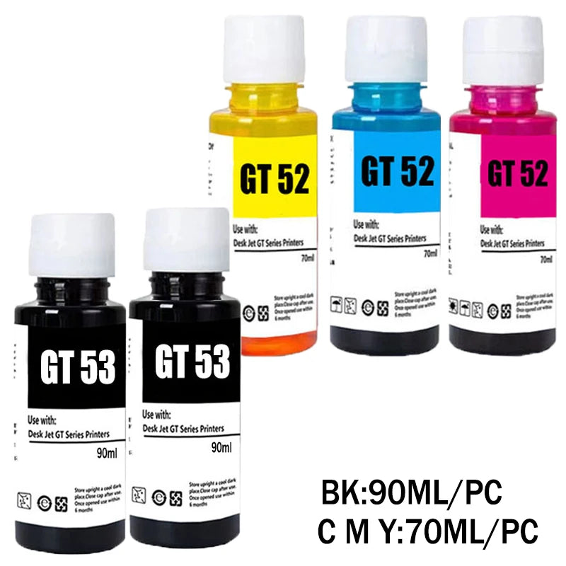 GT-52 GT-53 gt52 gt53 Refill Ink For HP GT5820 GT411 GT582 GT410 518 519 510 531 672 726 755 798 Printer Refill Dye Ink