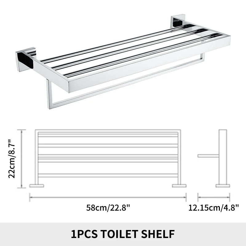 SANLUOIS High Quality SUS 304 Stainless Steel Bathroom Accessories Wall Monted Toilet Showerroom Towel Rack Bathroom Set